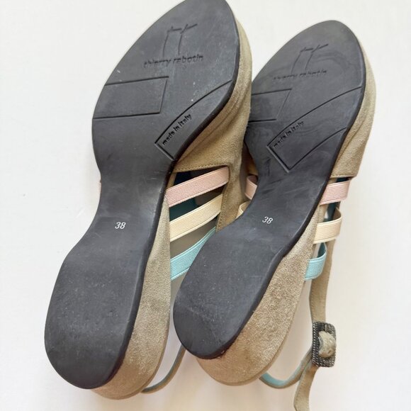 Thierry Rabotin Suede Pastel Green Sandals - Picture 6 of 8